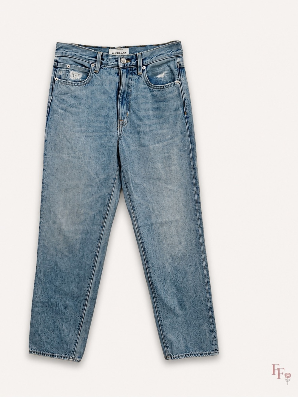 SLVRLAKE Dylan Jeans 25 Take It Easy Light Wash High Rise Relax Straight Leg USA